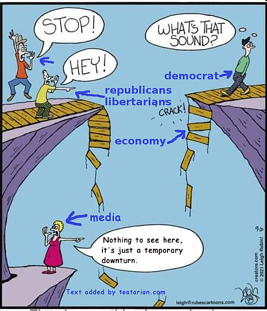 democrat walking over cliff