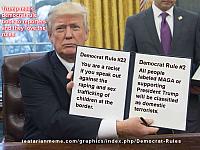 Trump reads democrat rules